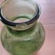 Bubble glass carafe, green bumpy