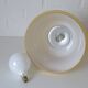 Vintage beige glass pendant lamp / semi flush mount / hanging light