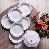 Gien flower service: 6 plates + 1 tureen