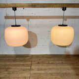 Pair of huge 1970 pendant lights