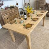 Solid oak table with extensions