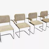 Set of 4 Cesca chairs model B64 with armrests Cesca Marcel breuer design