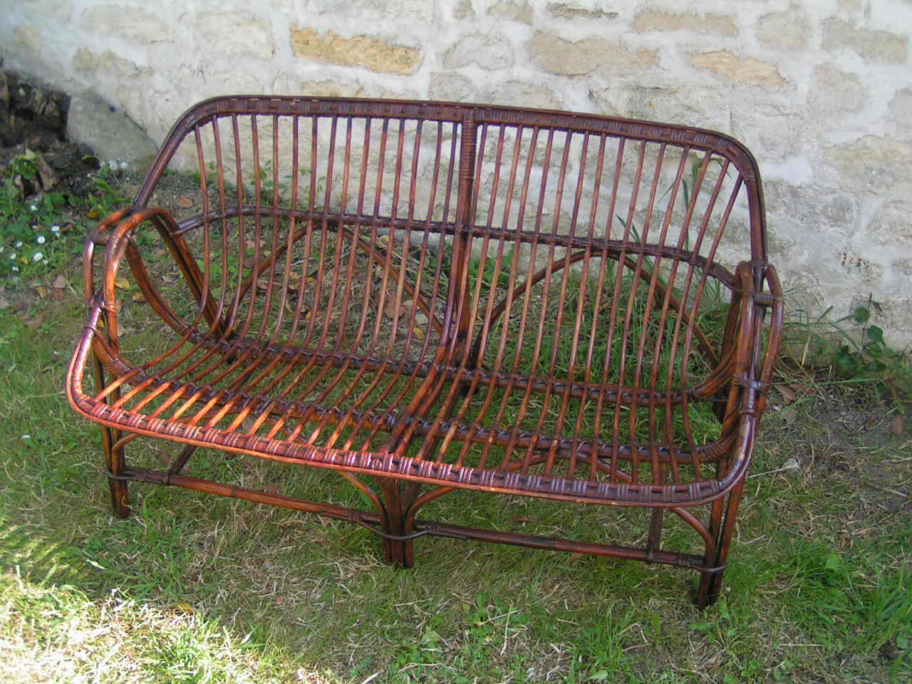 Rattan bench