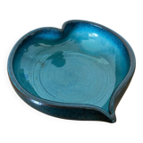 Vide poche Ancien Céramique Bleu Forme Cœur