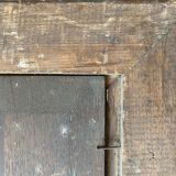 Table XIX° century, farm with thatched roof in the woods", signed Delattre