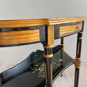 Console Demi-Lune Peinte et Dorée, Style Louis XVI, XXe Siècle
