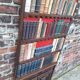 Large old trompe l'oeil library panel, vintage decoration