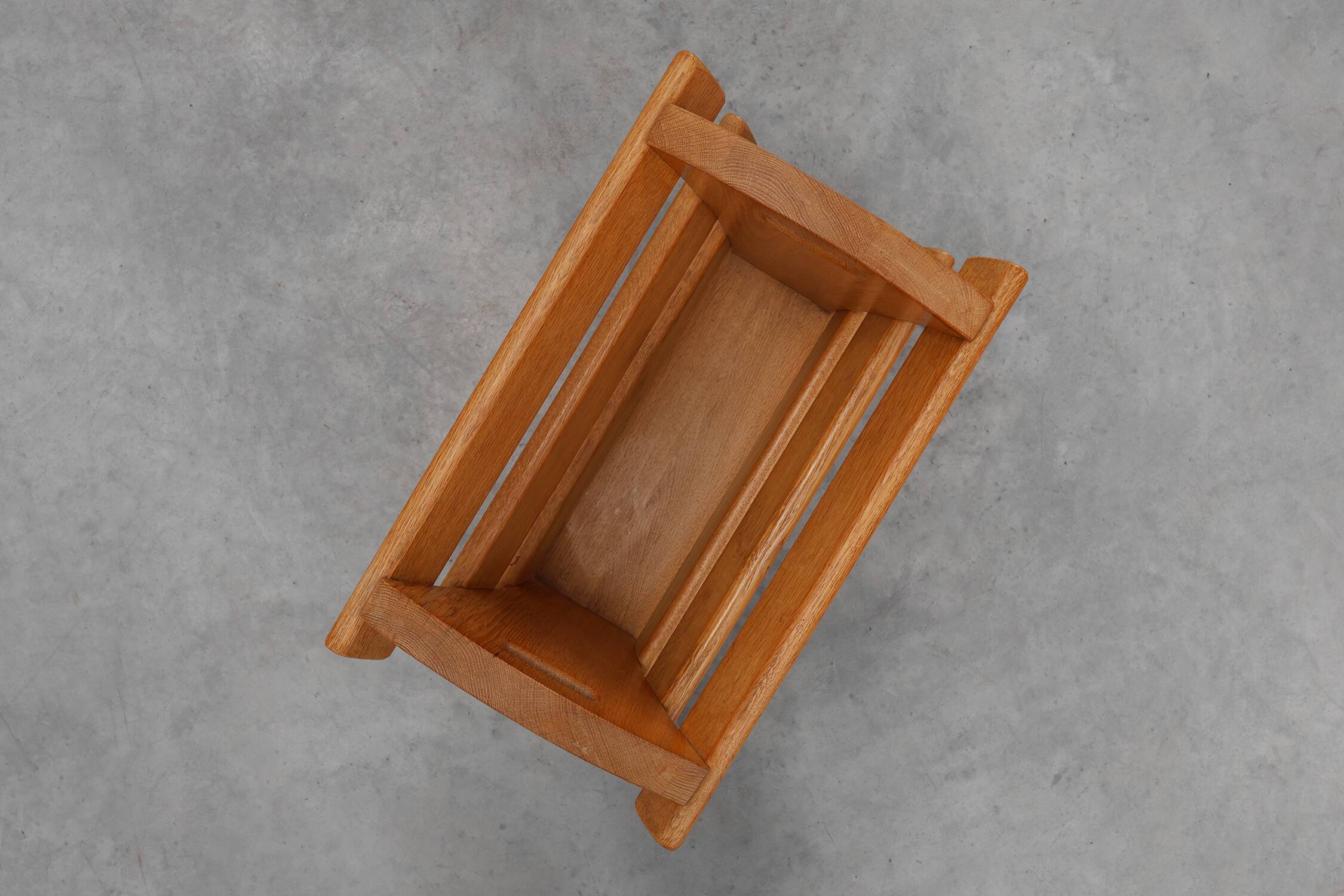 Mid-century Magazine Rack in full oak, France 1960s