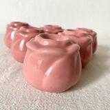 6 rosebud candle holders, 1980s