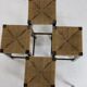 Quatre tabourets d’assise en cordon de papier des années soixante-dix