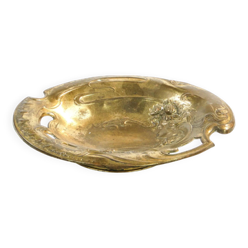 Art Nouveau platter, gilded brass, Zolberg Brothers, Poland, 19th century