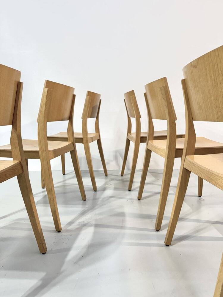 Danish beech dining chairs, 1980s, set of 6