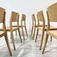 Danish beech dining chairs, 1980s, set of 6
