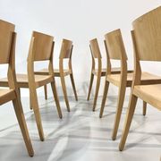 Danish beech dining chairs, 1980s, set of 6