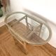 Small oval dining table in rattan "Double Gerbe" – Duo Rivie format