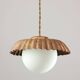 Mid-Century Italian Copper and Opaline Pendant Lamp