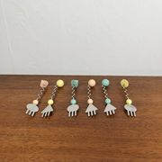 Rare and original Set of 6 Memphis dessert forks, Japan, 1980/90