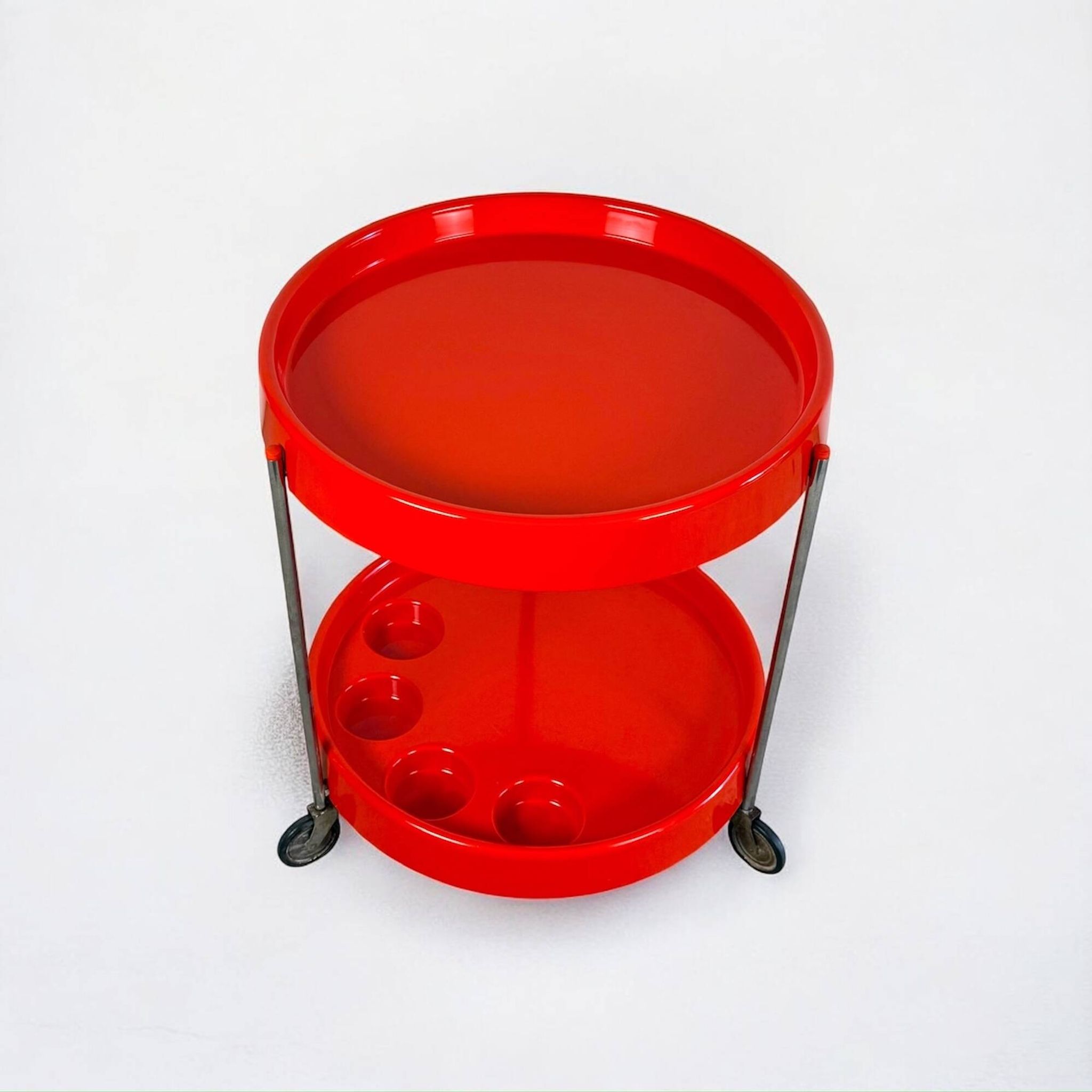 Vintage Serving Trolley with Bottle Holder by Dal Vera Italy, 1970s