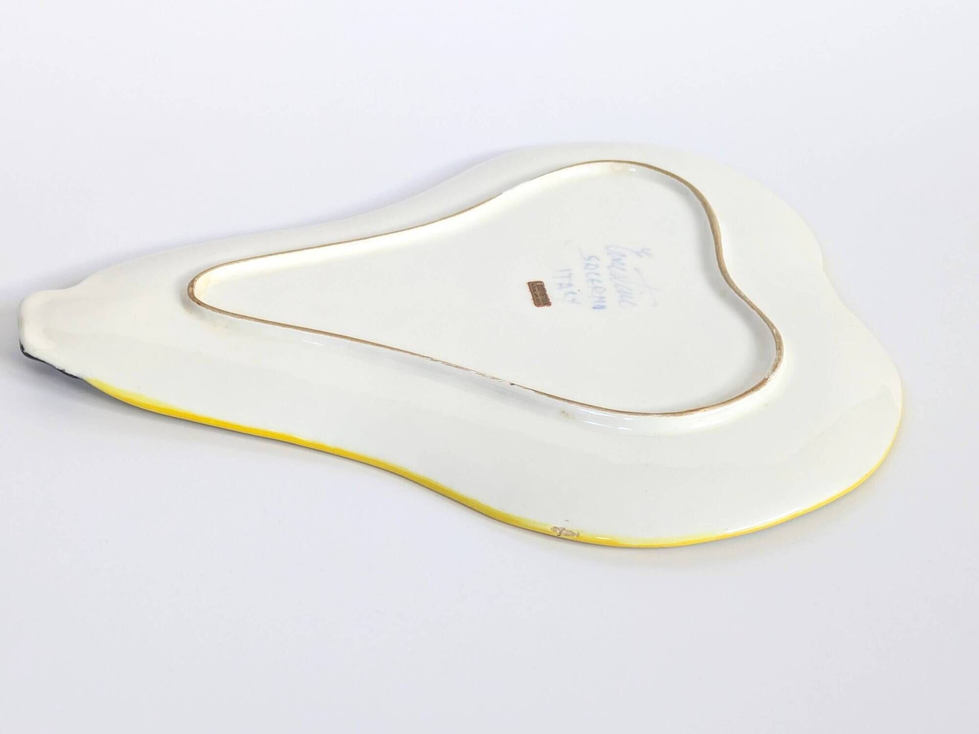 Grande assiette poire vintage | Ernestine Cannon, Italie, années 60