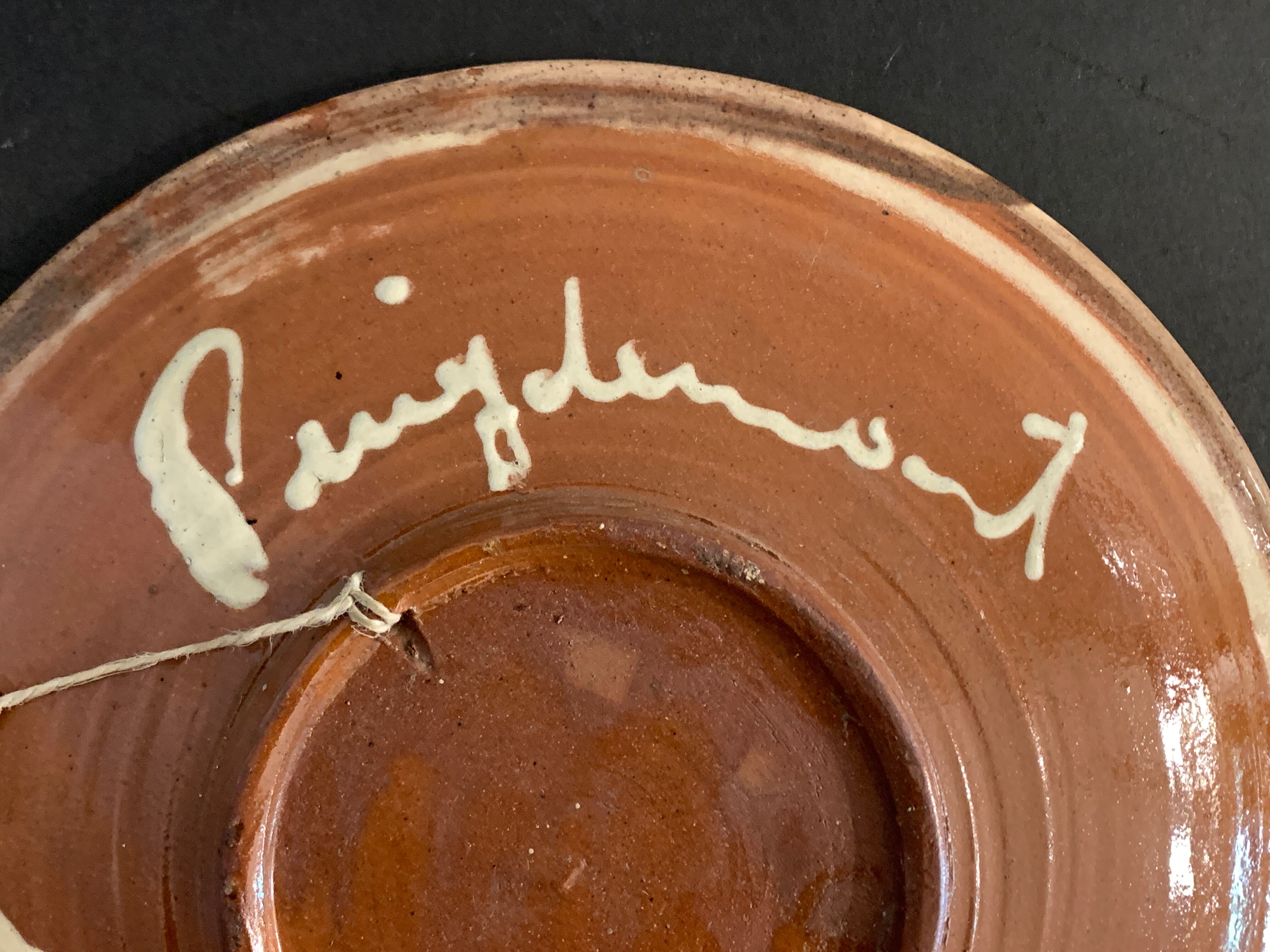 Glazed ceramic dish Puigdemont poisson, 1960