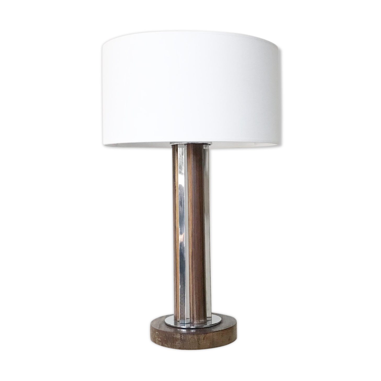 Lampe art deco bois exotique 1950 France