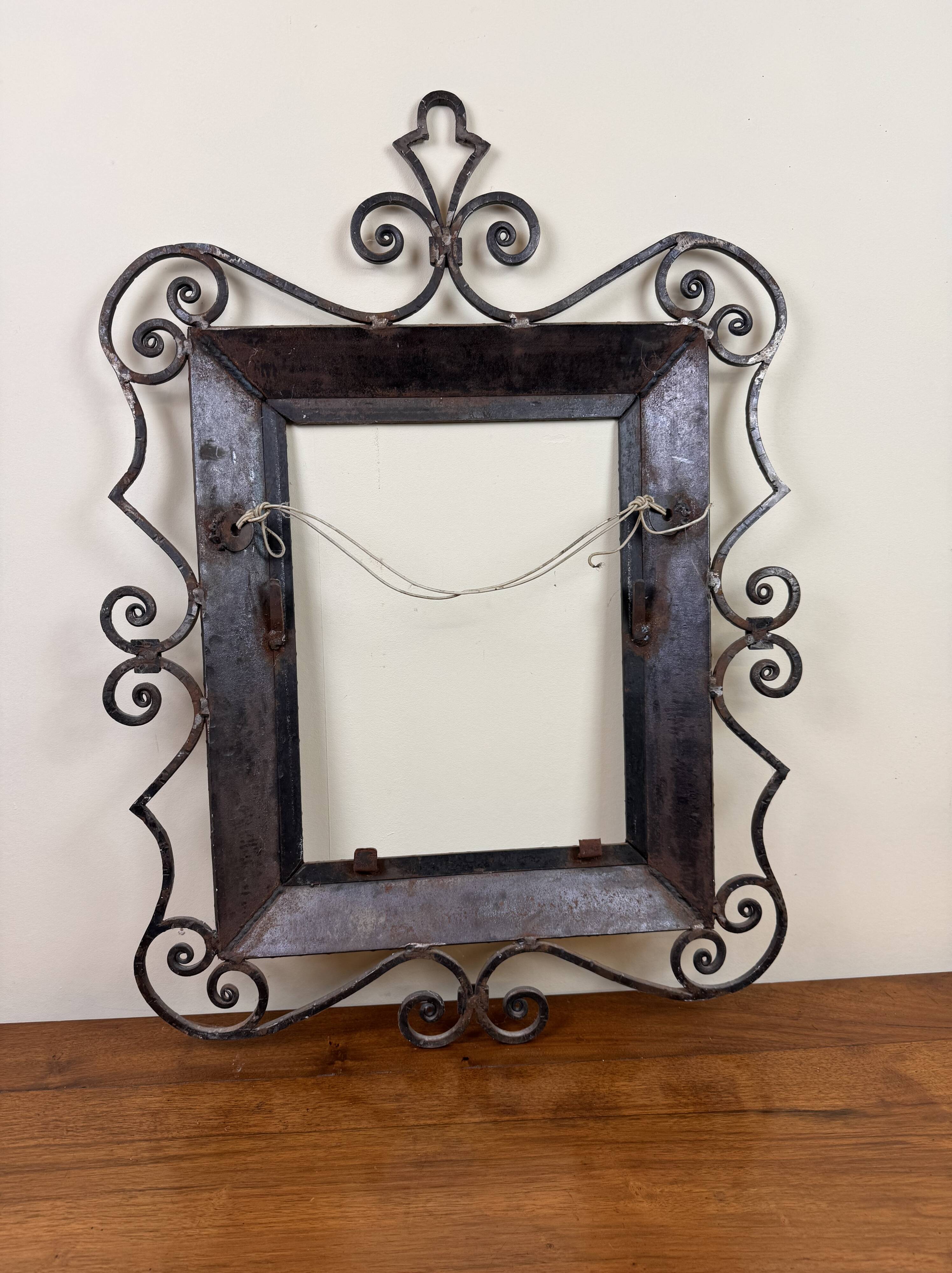 menu frame for restaurant in hammered iron period 1930-1940