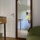 Large vintage Art Deco bizote mirror to place or hang, solid wood frame