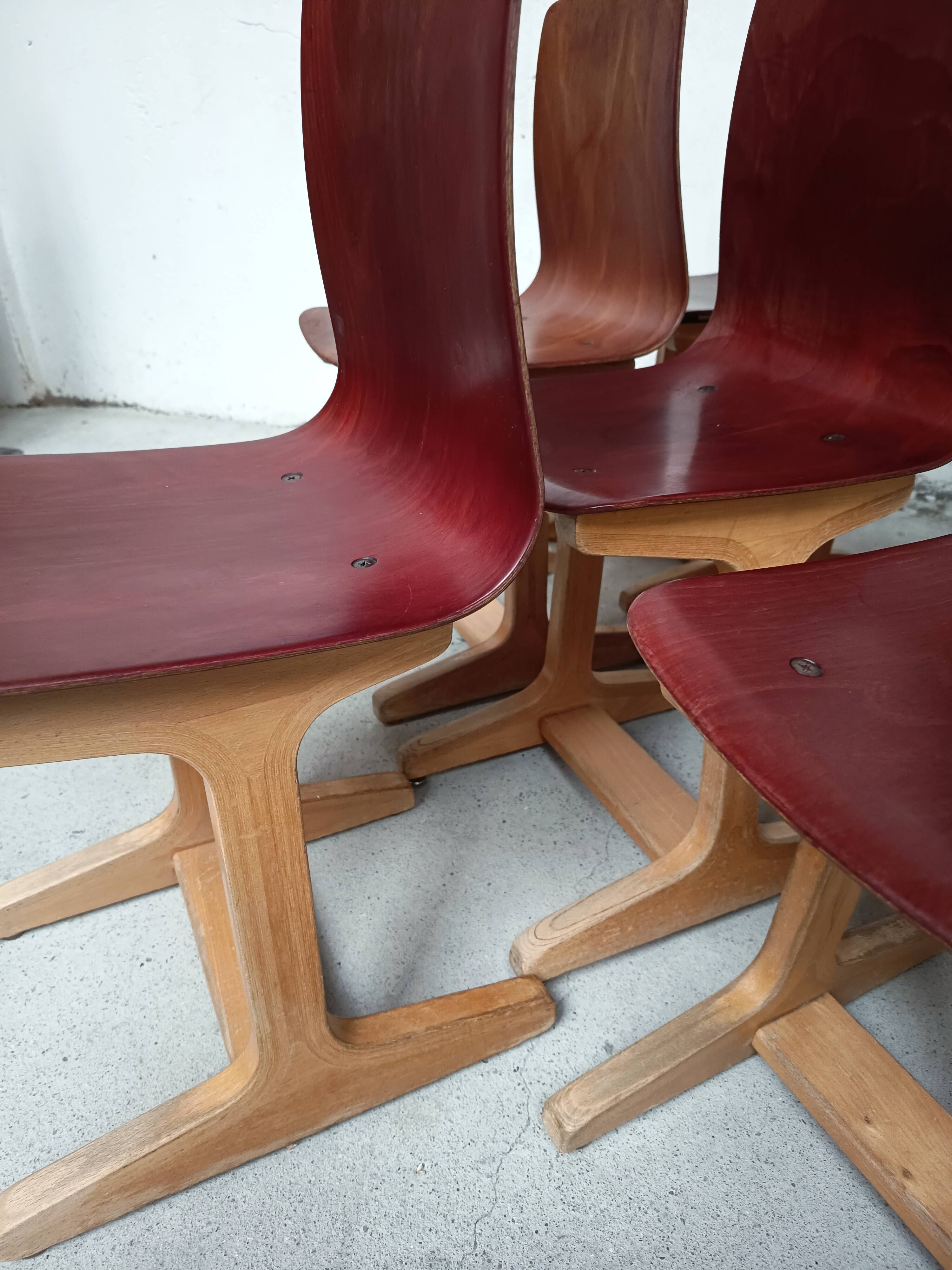 8 plywood school chairs