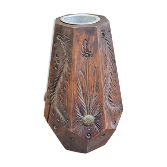 Wooden vase folk art