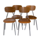 Chaises vintage en bois et chrome