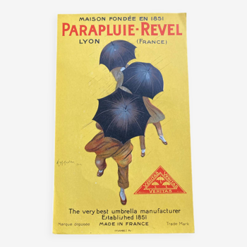 Affiche originale lithographie parapluie-revel de leonetto cappiello