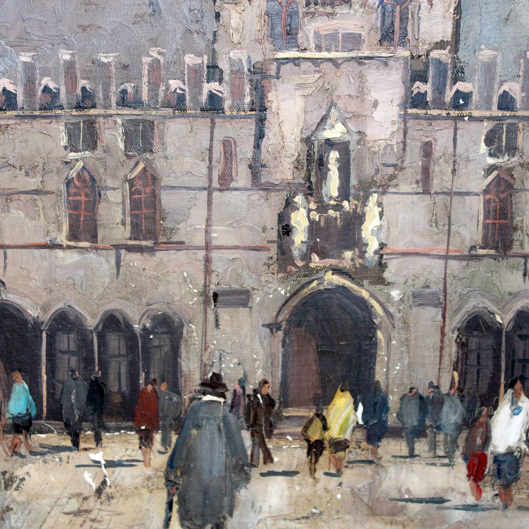 Mid-Century oil painting from Bruges