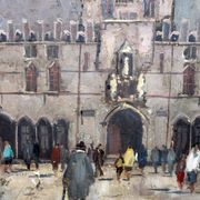 Mid-Century oil painting from Bruges