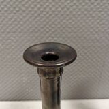 A set of ceramic candlesticks in bluish metallic glaze, Denmark 1980s