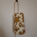 Vintage 1960s floral fabric portable lamp