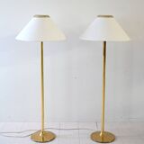 Pair of Scandinavian Brass Floor Lamps