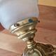 Gold metal ceiling light - Cut and satin glass globe - Louis XV style