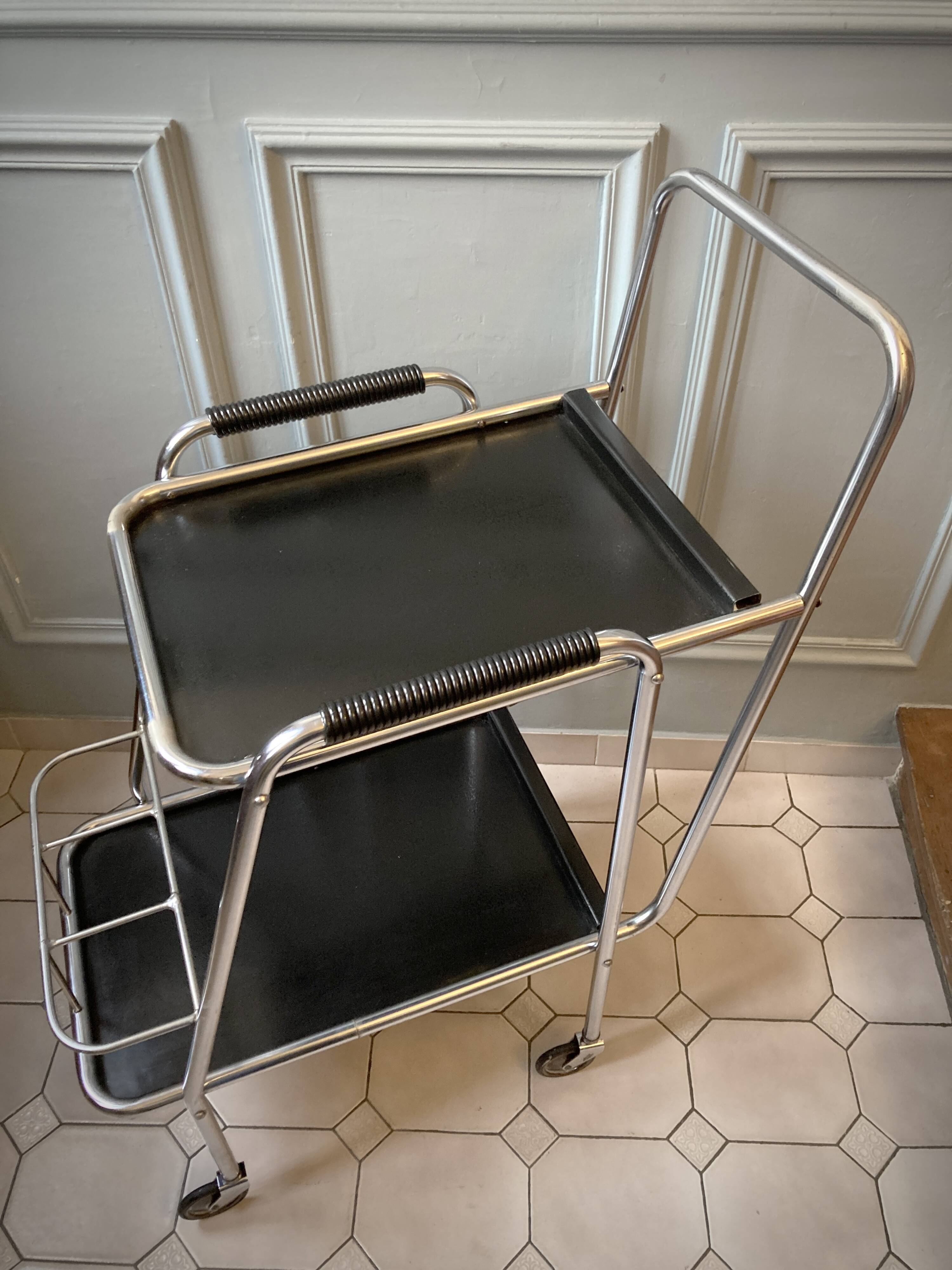French Regency style metal serving trolley 1950