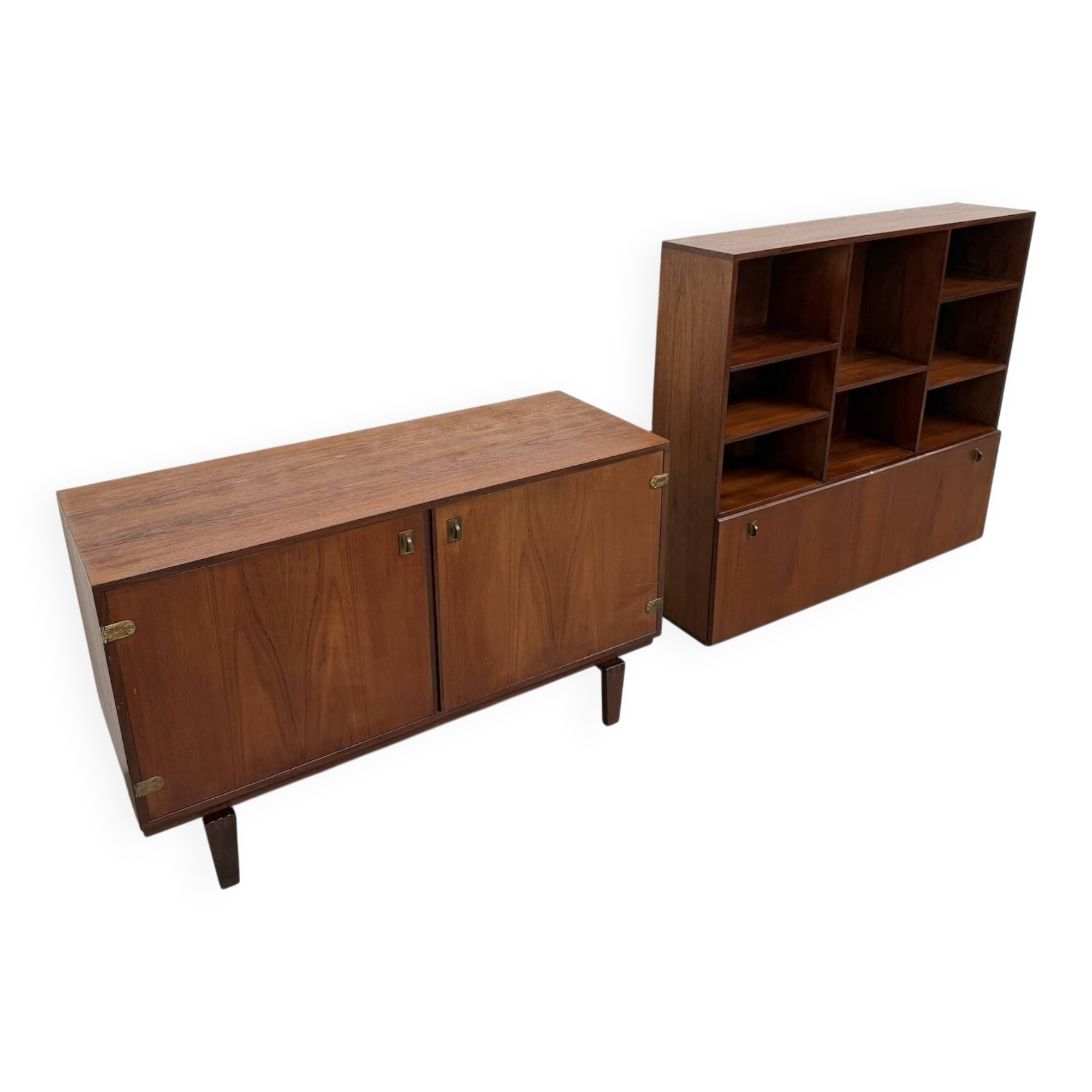 Teak and brass bookshelf designed by Peter Løvig Nielsen, CI.