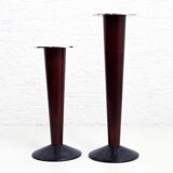 Pair of wood and stone candlesticks