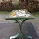 Vintage ceramic coffee table Vallauris spirit with metal x base