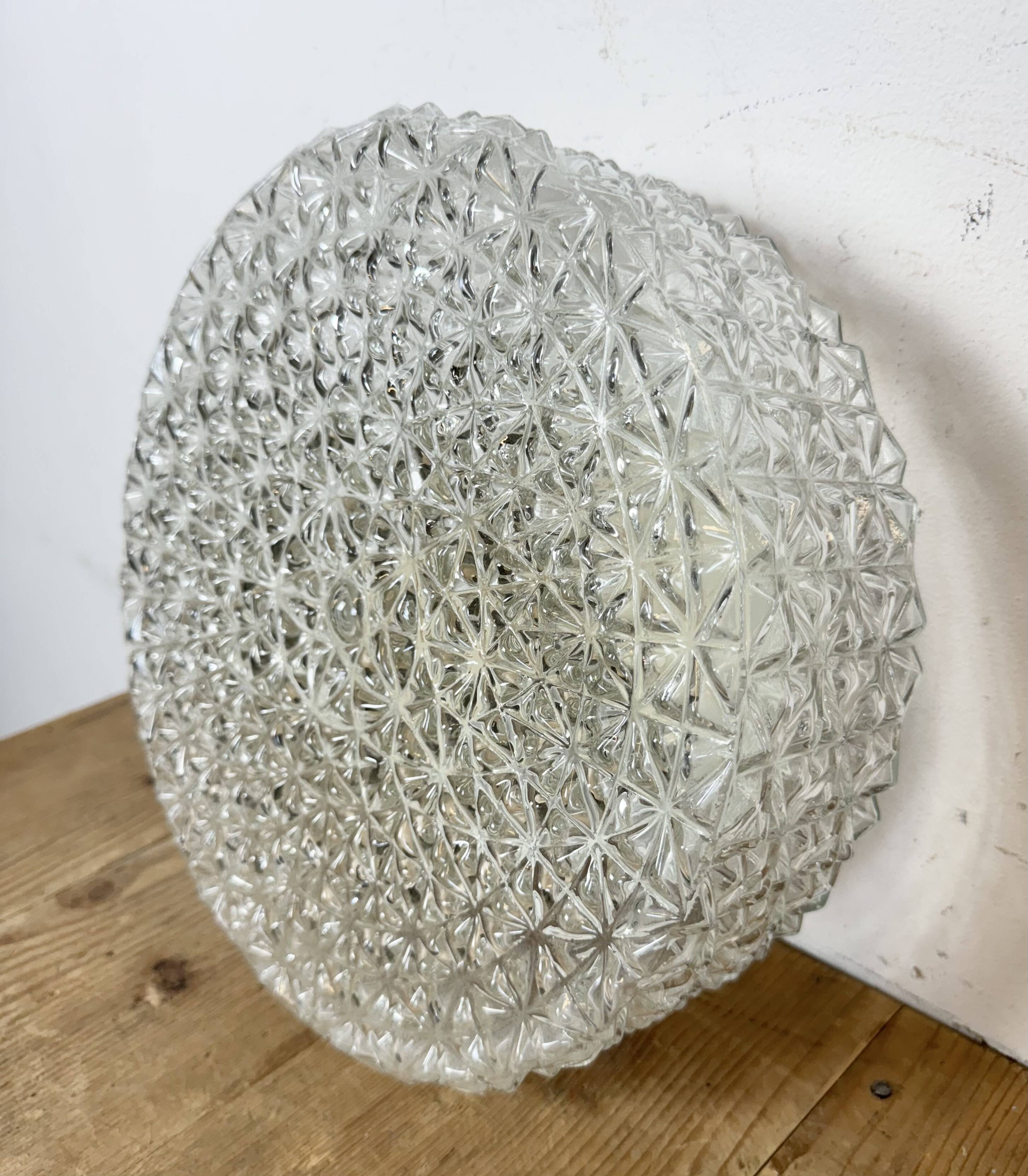 Vintage Glass Wall Or Ceiling Light, 1970s