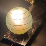 Panther desk lamp in spelter on a black and white marble base 1925