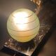 Panther desk lamp in spelter on a black and white marble base 1925