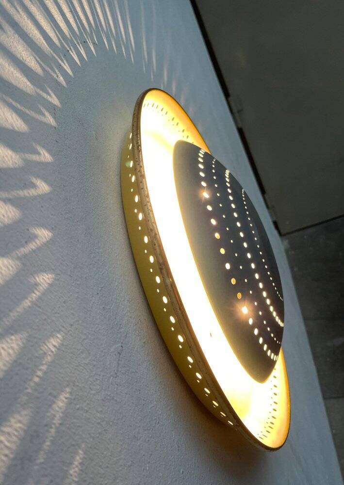 Mid-Century Perforated Metal Ceiling Lamp by Ernest Igl for Hillebrand Leuchten, 1960s