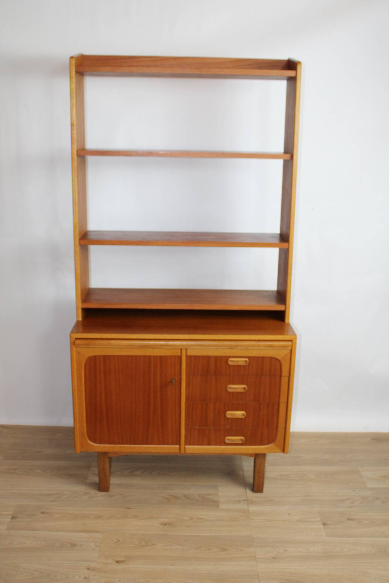 Bibliothèque multifonction vintage en teck 1960 DK