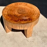 Quadripod coffee table in solid wood monoxyl natural color (dark)