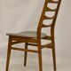 Set of 4 Scandinavian chairs year 50-60 restored anti-stain fabric gray cloud.