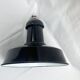 Industrial pendant light in black and white enamelled sheet metal factory bowl