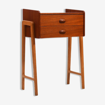 1950s Danish Teak and Oak Side Table / Chest of Drawers